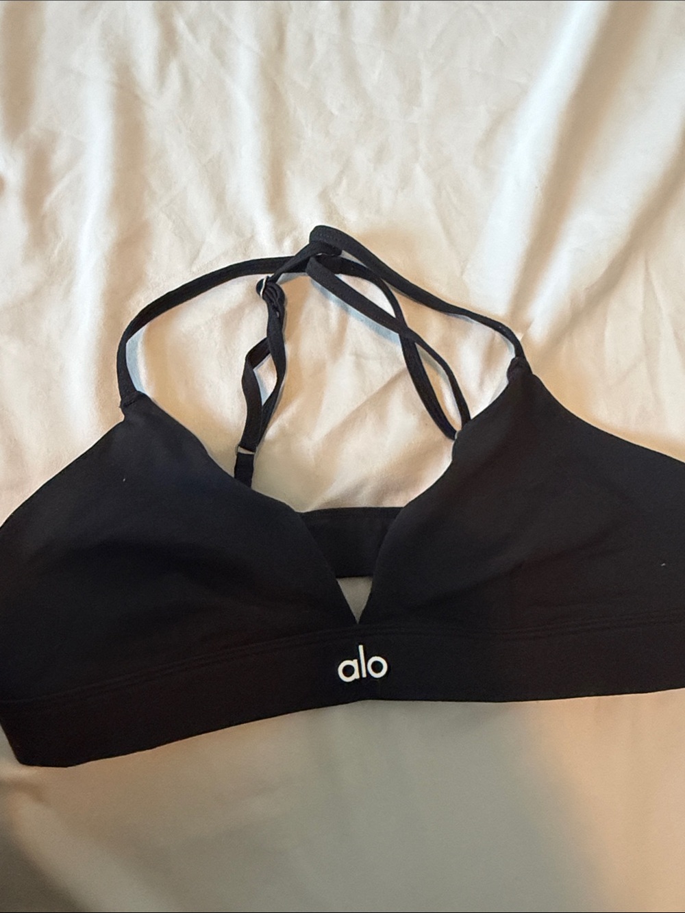 ALO Yoga Black Strappy Triangle Bralette